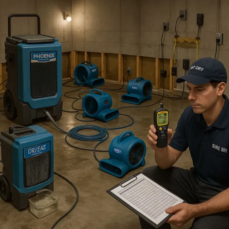 Structural Drying and Dehumidification process in Swartzville, PA